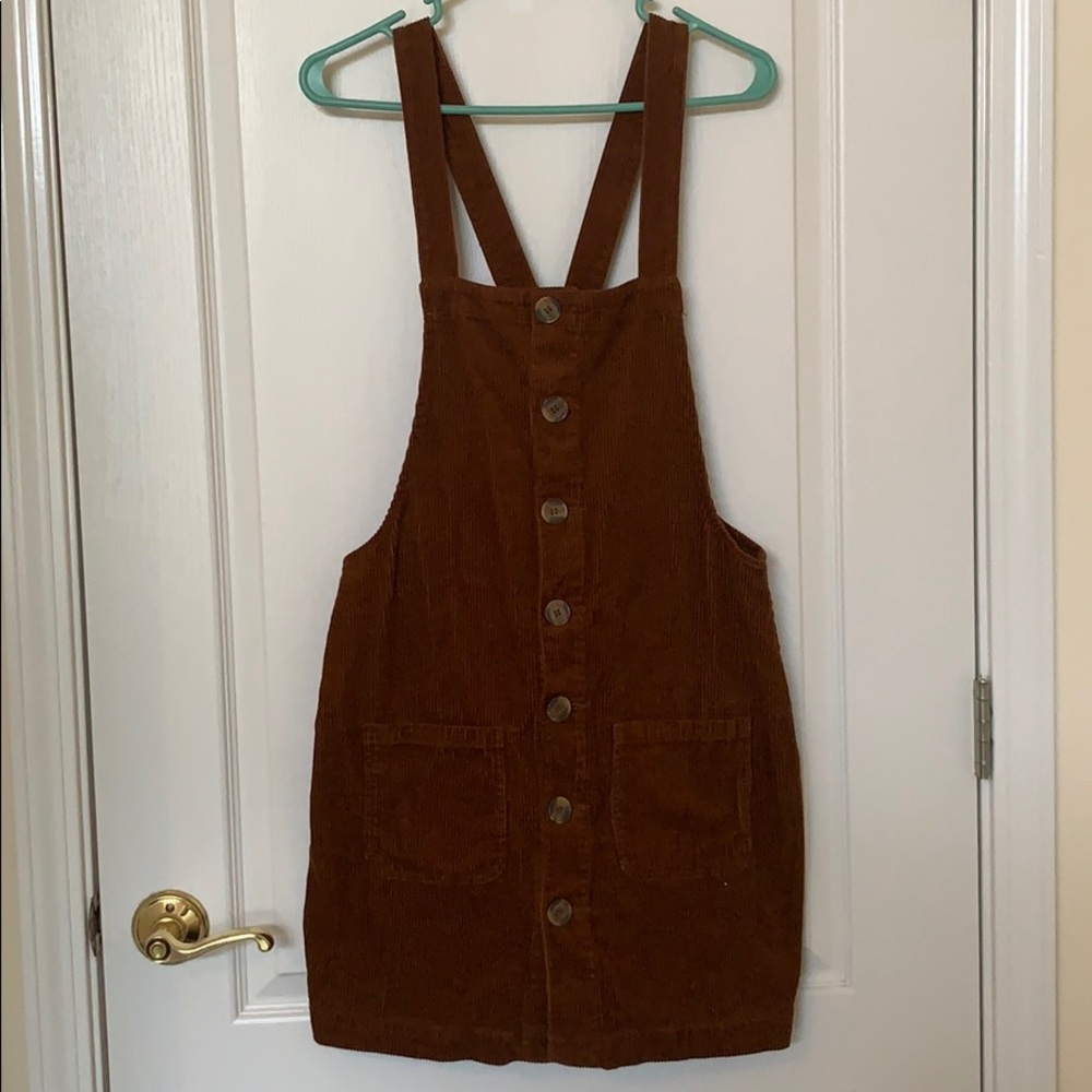 Brown Corduroy Overall Skirt